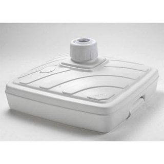 Pied de parasol carré - EDA - En plastique blanc - 40 litres - Poignée et roulettes