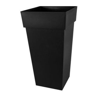 Vase carré polypropylène Eda Toscane xxl anthracite 44 x 44 x h.80 cm