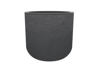Pot de fleurs rond en plastique Volcania UP anthracite - diamètre 40 cm - Eda