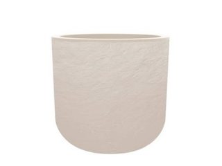 Pot de fleurs rond en plastique Volcania UP - Beige calcaire - diamètre 40 cm - Eda