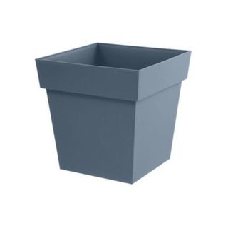 Pot de fleurs Carré - EDA - Toscane - 32 cm - 22 L - Intérieur / Extérieur - 32 x 32 x H.32 cm - Bleu Jean