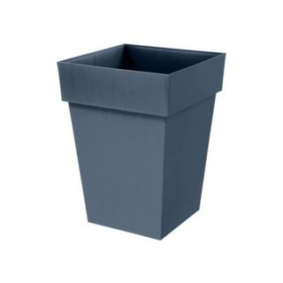 Pot de fleur mi-haut Carré - EDA - Toscane - 40 cm - 51 L - 39 x 39 x H. 53 cm - Bleu Jean