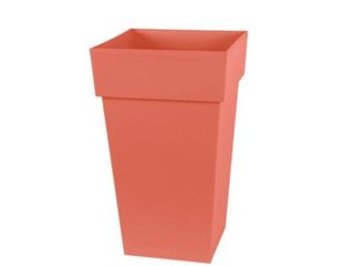 Pot de fleur carré Toscane 39 x H.65 cm - Orange terre battue- Eda