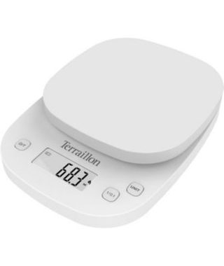 TERRAILLON 14526 - Balance culinaire éléctronique de précision - 2kg - Affichage LCD - 13x12,5x1,2 - Fonction Tare - Blanche