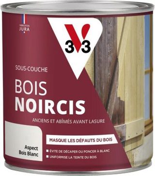 V33 Préparation bois extérieur sous-couche bois noircis aspect bois blanc 0,5L