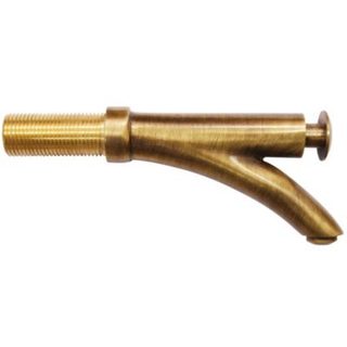 Boutté Robinet poussoir entrée mâle 15x21 avec rosace laiton brut 15x21