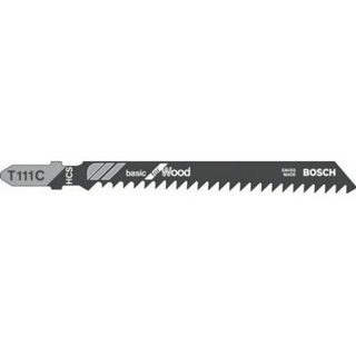 5 lames de scie sauteuse BOSCH T 111 C HCS pour bois tendre, 100 mm