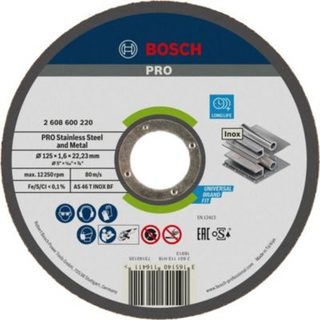 Disque EXPERT à tronçonner 125 x 1,6 mm moyeu plat Spécial inox - 2608600220