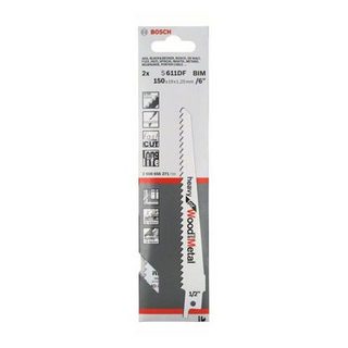 2 Lames Scie Sabre BIM Endurance Multi-mat. 150mm, 6TPI-2608656271