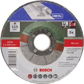 Set 5 disques à tronçonner pour métal 115 mm, ép. 2,5 mm, alésage 22,23 mm