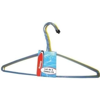 Cintre fil plastifié - THOMAS - 41 cm - Lot de 6 - Métal - Noir/Bleu - Contemporain