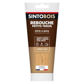 Pâte à bois rebouche petits trous Sintobois teinte chêne clair 250g