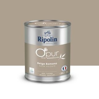Peinture murs, boiseries et radiateurs beige gold bamana satin velouté Ripolin O'pur 2 L