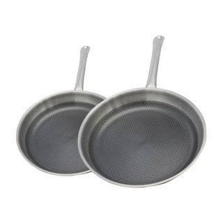 Set de 2 poêles de cuisson 24/28 cm en inox avec revêtement antiadhésif sans PFAS Elo Relief Solution