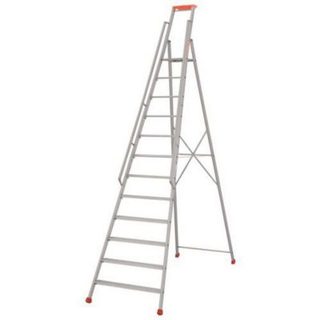 Marchepied aluminium MP PRO 300 avec rampes, 12 marches, hauteur 3,67 m, 2370/012