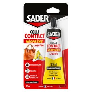 Colle contact néoprène liquide Sader tous matériaux tube de 125 ml