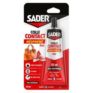 Colle contact néoprène en gel Sader tous matériaux tube de 125 ml
