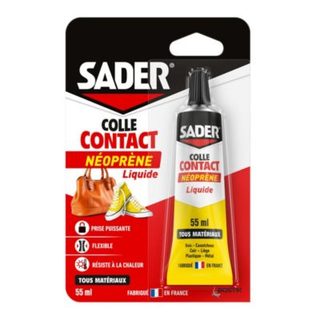 Colle contact néoprène liquide Sader tous matériaux tube de 55 ml