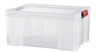 Boîte de rangement avec couvercle 27 L transparent Sundis Clip’n store