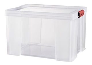 Boîte de rangement avec couvercle 75 L transparent Sundis Clip’n store