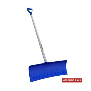 Outils Perrin Poussoir à neige 62 cm - fibre de verre - manche poignée plastique 130 cm - ultra résistant
