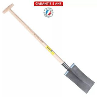 Outils Perrin Bêche 28 cm avec deux rebords montés emmanché béquille tourné