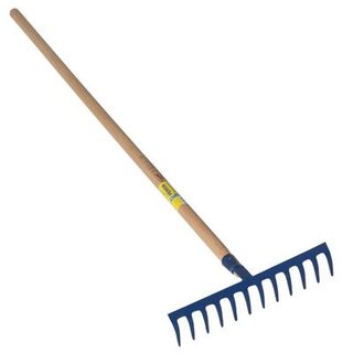 Outils Perrin Râteau forgé 12 dents courbes manche bois 1,5 m