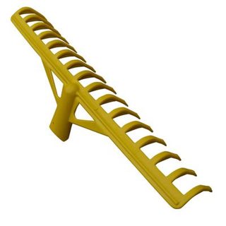 Outils Perrin Râteau fibre jaune a bunker 16 dents courbes sans manche