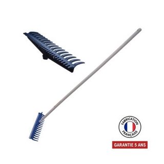 Outils Perrin Râteau réversible 16/30 dents nylon renforcé fibre de verre - manche 165 cm PEFC