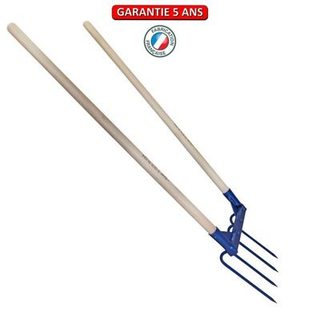 Outils Perrin Aerogrif' 4 dents 2 manches 1,10 m, type Grelinette, outil de jardinage biologique