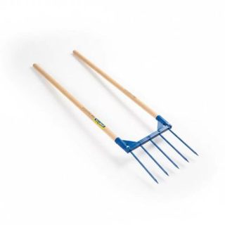 Outils Perrin Aerogrif' 5 dents 2 manches 1,10 m, type Grelinette, outil de jardinage biologique