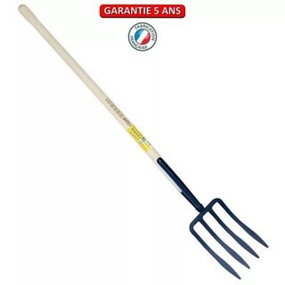 Outils Perrin Fourche à bêcher à soie 4 dents spatulée manche pomme