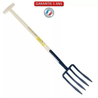 Outils Perrin Fourche à bêcher à soie 4 dents spatulée manche béquille
