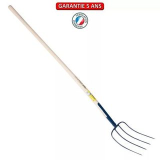 Outils Perrin Fourche à fumier à soie 4 dents manche pomme