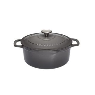 Cocotte ronde 20 cm chasseur gris caviar interieur noir