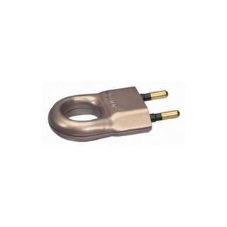 fiche male 2 poles 6a avec anneau d'extraction bronze