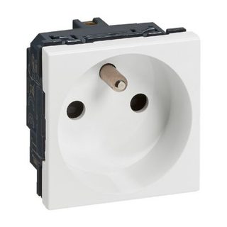 Prise précâblée encastrée 2P+T 16A Mosaic blanc Legrand