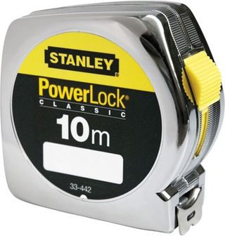 Mètre ruban Powerlock Classic STANLEY 10 m x 25 mm modèle 1-33-442, boîtier ABS chromé compact