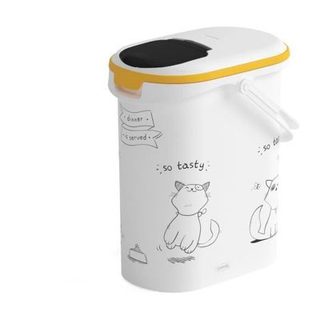 CURVER Conteneur de nourriture Le Diner est servi - 4 kg - 10 L - Blanc et noir - Pour chat