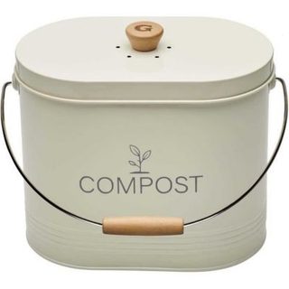 Seau à compost - GUILLOUARD - Ovale - Capacité 7L - Avec filtre à charbon - 16x29x23cm - Beige