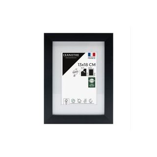 Cadre photo 13x18 cm milan noir  avec passe-partout 10x15 cm Fabriqué en France
