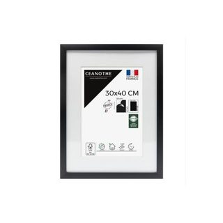 Cadre photo 30x40 cm milan noir  avec passe-partout 20x30 cm Fabriqué en France
