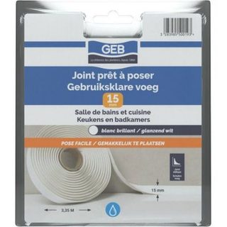 Joint prêt à poser - GEB - Largeur 15 mm x 3,35 m - Blanc