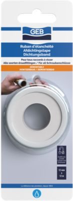Ruban d'étanchéité PTFE GEB standard 12mm x 12m x 0,075 mm