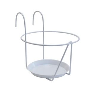 Porte-pot balcon Crochet Soucoupe - Diamètre 20-22 cm - Blanc - Louis Moulin