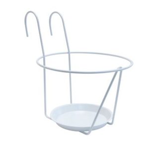 Porte-pot balcon Crochet Soucoupe - diamètre 25 cm - Blanc - Louis Moulin