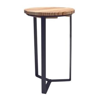 Sellette industrielle - LOUIS MOULIN - Anthracite - Fer plat - Plateau bois - 50 x 29 cm
