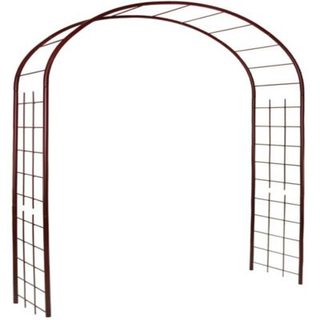 Arche de jardin en tube rond 20 mm avec treillage 130x40x250 cm acier fer vieilli