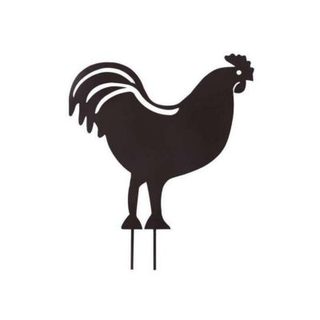 PICCHETTO DECORATIVO A FORMA DI GALLO METALLO 43X42.5 CM DECORAZIONE GIARDINO