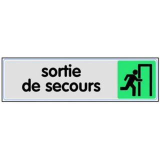 Plaquette de porte ''Sortie de secours'' plexiglas 170x45mm - NOVAP - 4033624